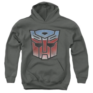 Transformers Kids Hoodie Blue and Red Autobot Logo Charcoal Hoody - Picture 1 of 1