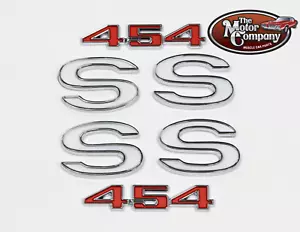 1970 1971 1972 El Camino SS & 454 EZ ON 2 Side Tape Fender Emblem Kit 6 pcs USA - Picture 1 of 2