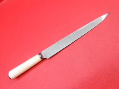 Antique Original Wootz Steel Slim Kard Knife Leather Sheath Bone Grip F206 - Image 1 of 4