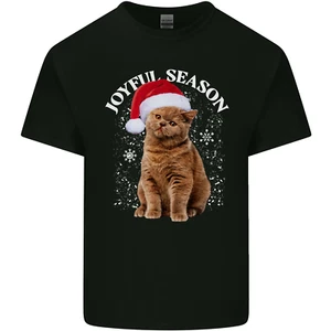 Camiseta Divertida De Gato Navidad Mens Cotón - Imagen 1 de 94