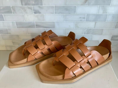 Rick Owens brown leather flat sandals EU 37 — 第 1/4 张图片