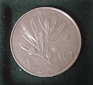 Italia 10 Lire 1949 "Ulivo" in BB - Foto 1 di 2