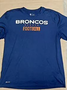 Denver Broncos Shirt Adult XL Blue Orange NFL Football Cotton Reebok Mens - Picture 1 of 4
