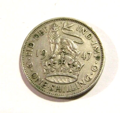 Moneda de 1 chelín Gran Bretaña 1947 Foto 1 de 4