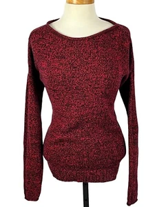 Ralph Lauren Polo Jeans Women's Red Boat Neck Long Sleeve Sweater Size Medium - Picture 1 of 24
