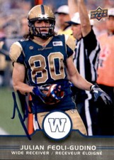 Julian Feoli Gudino Signed 2016 Upper Deck CFL Football card Blue Bombers