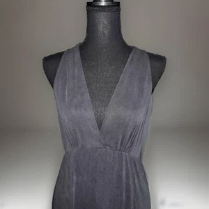 Ella Moss – Halter Surplice Maxi Dress In Washed Black- Size Medium - Picture 1 of 9