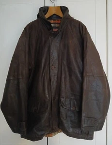 Chaqueta Chevignon Cuero Vintage XL Marrón Manta Francesa Forrada Pesada Con Capucha - Imagen 1 de 23