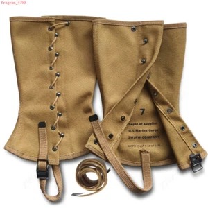 WWII USMC Tactical Canvas Legging Field Train Gear Outdoor Hunting Prop Replica - Picture 1 of 5