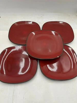 5) PRATOS DE JANTAR IBSON QUADRADO BORDÔ **LEIA** - Imagem 1 de 4