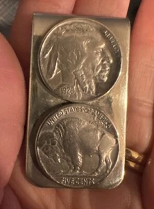 US 1926 Indian Head Buffalo Nickel 5 Cent Coin Stainless Steel Money Clip New - Picture 1 of 2