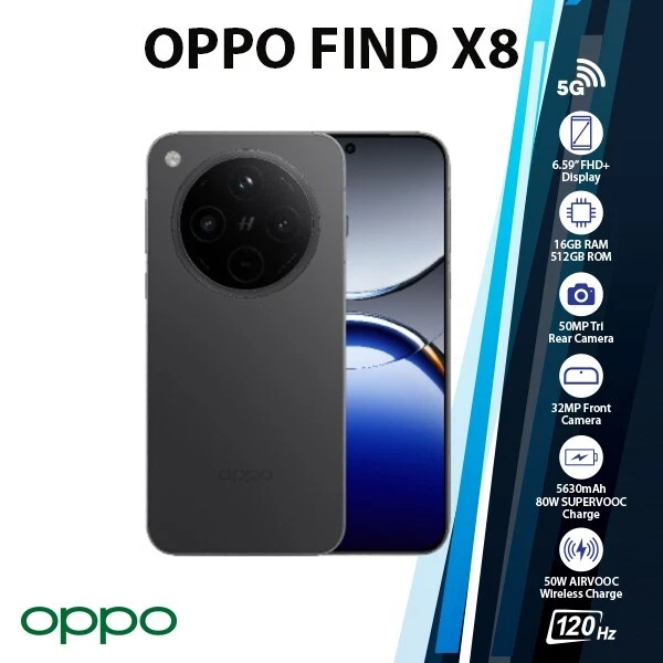 OPPOFindX8 Negro 16+256 Gran Memoria Fuerte Rendimiento Excelente Imagen Foto 1 de 4