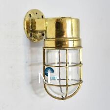 Original Vintage Reclaimed Brass Antique Marine Swan Wall Ship Light Fixture