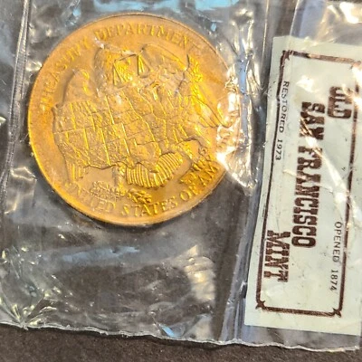 OLD SAN FRANCISCO MINT TREASURY 1874 - 1937 COMMEMORATIVE COIN SEALED - Image 1 of 2