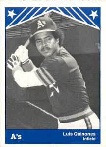 1983 Albany-Colonie A's TCMA 14 Luis Quinones Ponce Puerto Rico PR Baseball Card