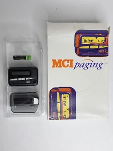 MCI Motorola Network Motorola Pager Black Vintage with Clip New - Zdjęcie 1 z 5