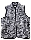 Jones New York Women’s Black & White Leapord Print Quilted Vest, Size XL 