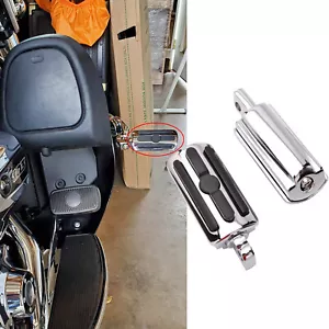 Chrome Motorcycle Highway Foot Pegs Pedal Pads Footrest For Harley Softail Dyna - Foto 1 di 16