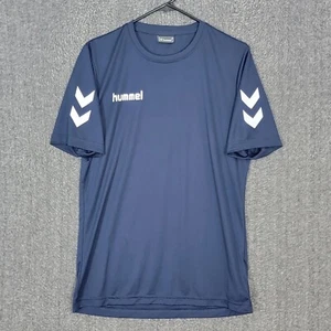 Hummel T-Shirt Maglietta Uomo Piccola Blu Sportiva Manica Corta Calcio - Foto 1 di 10