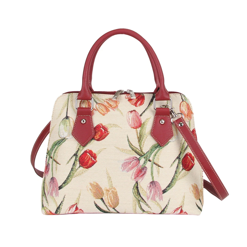 Signare Tapestry Hand Shoulder Crossbody Bag For Woman Floral Tulip Design - Image 1 of 1