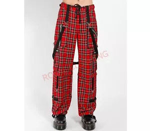 "Men's Handmade Unique Gothic Cyber Chain Red black Pant-Edgy sophistication" - Picture 1 of 5