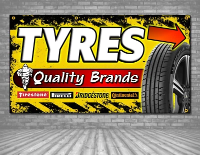 BOSS SIGNS TYRES BANNER SALE FOR OUTDOOR USE WATERPROOF TYRE BANNERS WITH EYELETS PVC SIGN