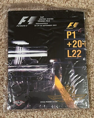 2001 US Indianapolis Formula 1 F1 Grand Prix Souvenir Program (Starting Lineup) - Image 1 of 3