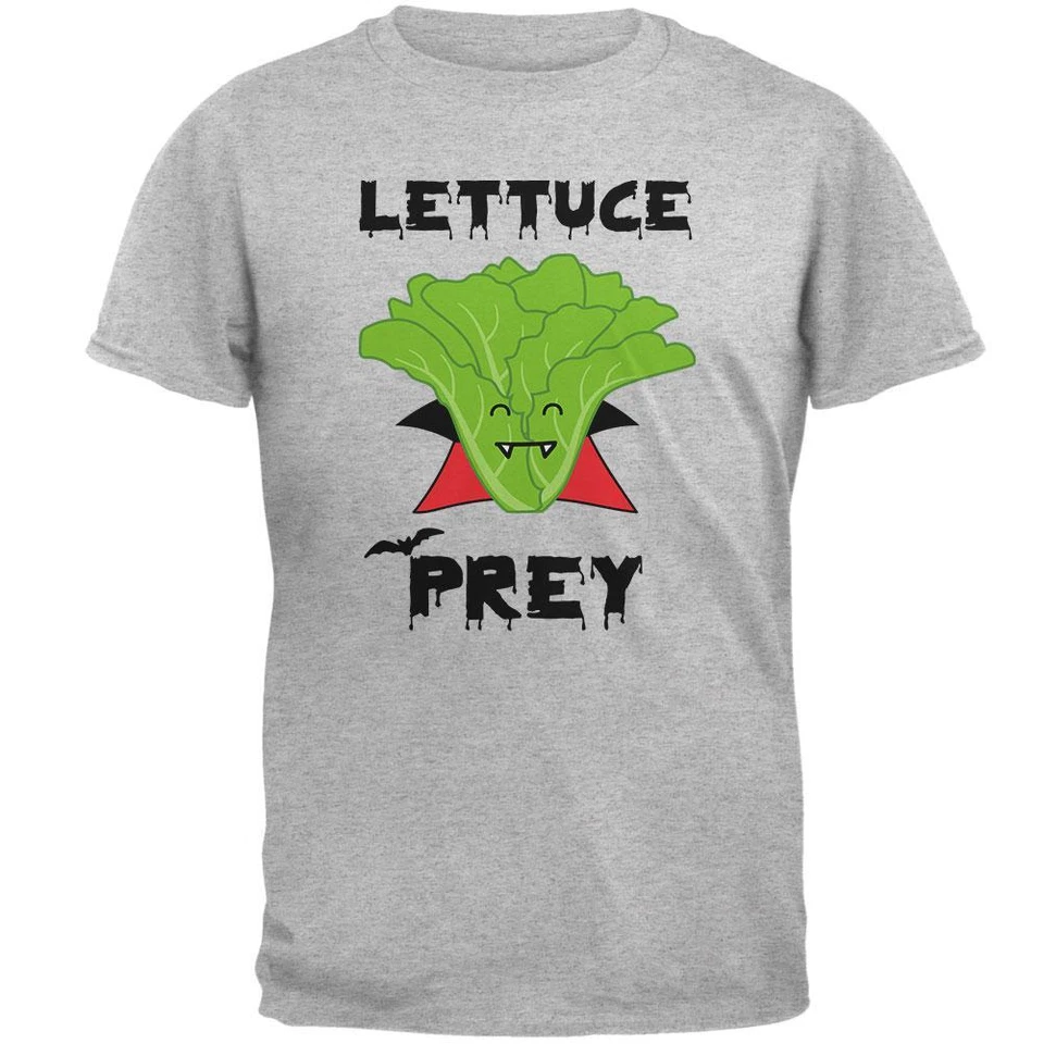 Camiseta divertida para hombre Halloween lechuga vegetal lejámonos presa Drácula Foto 1 de 1