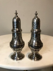 Norman of London ziselierte Sterlingsilber Salz Pfefferstreuer - 220 Gramm - Bild 1 von 10