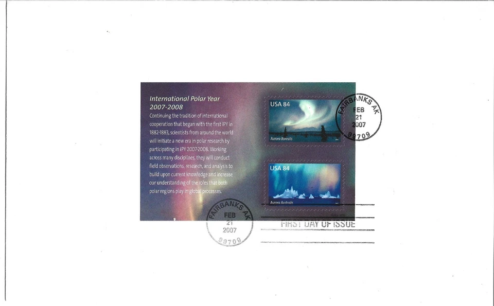 2007 FDC,  SOUVENIR SHEET,  INTERNATIONAL POLAR YEAR - Image 1 of 1