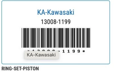 Kawasaki KX65 2000 - 2014 Piston Ring Set 13008-1199 - Image 1 of 2