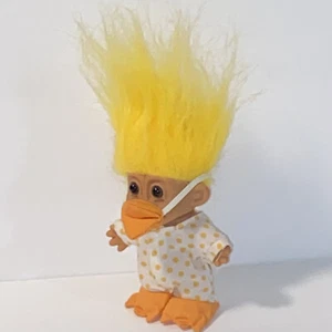 Muñeca Russ Troll Pato Pollito de Pascua con Pegatina para Pie • Pelo Amarillo • 4.5” - Imagen 1 de 8