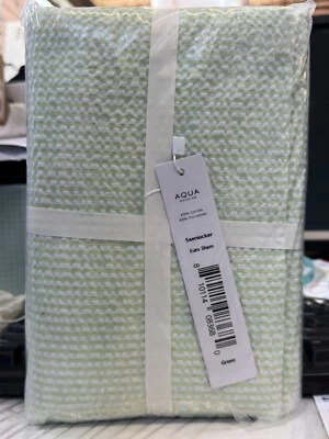 Aqua Seersucker Euro Sham Nuevo Foto 1 de 4