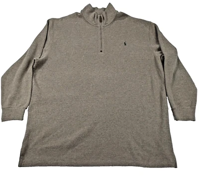 Polo by Ralph Lauren Men 3XB Light Brown 1/4 zip Green Pony - Image 1 of 4
