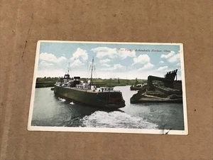Cartolina d'epoca - Traghetto per auto - Porto di Ashtabula, Ohio - 3,5" x 5,5" - Foto 1 di 5