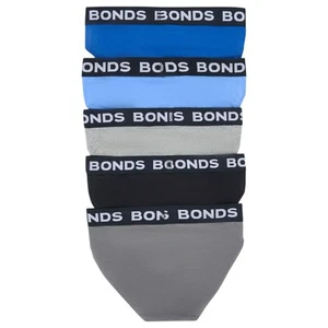 5 x Bonds Mens Hipster Cotton Underwear Briefs Multi Blue - Picture 1 of 8