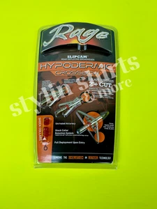 1 Rage CROSSBOW Hypodermic shock collars 2 Blade Broadheads 2" Cut 100 grain - Picture 1 of 3