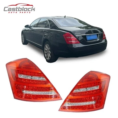 For 07-09 Mercedes S Class W221 S550 Upgrade Taillights Red LED 2010-2013 Look - Image 1 of 4