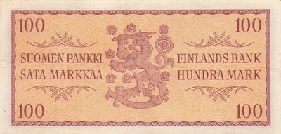 Finland  100  Markkaa 1957  Series T  Circulated Banknote HJA - Image 1 of 2