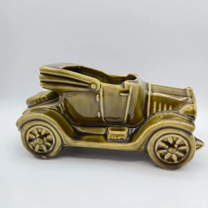 DE COLECCIÓN Maceta Coche Cerámica Retro Roadster Auto Estatuilla Esmalte Verde 10x4.5 - Imagen 1 de 8