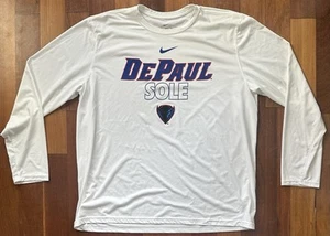 Nike DriFit NCAA DePaul Blue Demons SOLE White L/S Shirt Men's size 2XL / XXL - Picture 1 of 4