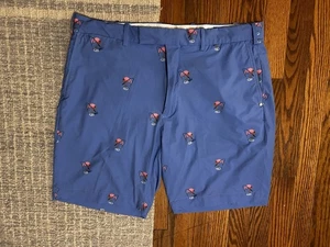RLX Ralph Lauren Blue Flamingo Tailored Fit Performance Golf Shorts Mens Size 36 - Picture 1 of 4