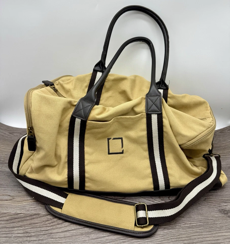 Bolso de Lona Heritage Supply Co Resistente Bronceado Rayas Retro Durante la Noche Fin de Semana para Hombre Foto 1 de 4