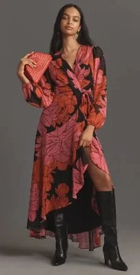 NWT Hutch Bridge Long-Sleeve Wrap Maxi Dress Sz 2X - Image 1 of 4