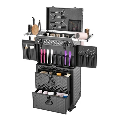 Makeup Train Case Professional Rolling Cosmetic Case with Drawers Travel Trolley - Image 1 of 4
