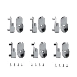 Soportes de extremo de varilla de armario ovalados 6 piezas 15 mm x 30 mm, soporte de armario soporte de varilla de metal... - Imagen 1 de 7