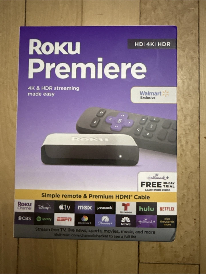 Roku Premiere 4K HDR Streaming Media Player with HDMI Cable & Remote - Image 1 of 1