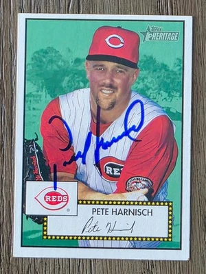 PETE HARNISCH Signed 2001 Topps Heritage #156 Cincinnati Reds Card Autograph - Image 1 of 2