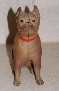 Antique Vintage 1920's No. 826 Hubley Cast Iron Still Bank Boxer Dog Bulldog Old - Picture 1 of 3