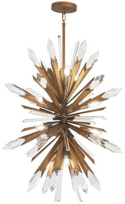 Colgante Metropolitan N1947 Elsa 12 Luces 26"W Cristal - Dorado Foto 1 de 4